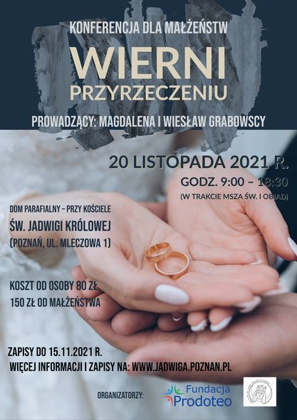 Zapraszamy na konferencję dla małżeństw „Wierni przyrzeczeniu”.