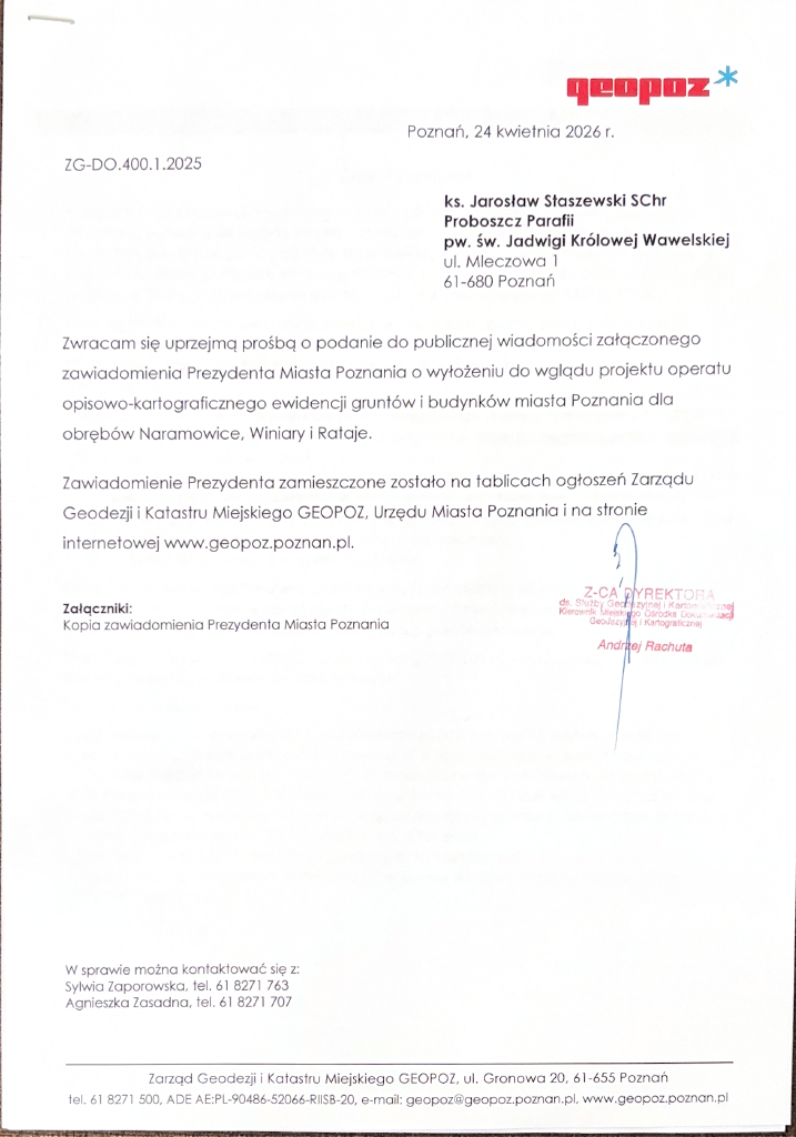 Informacja Wydziału Geodezji