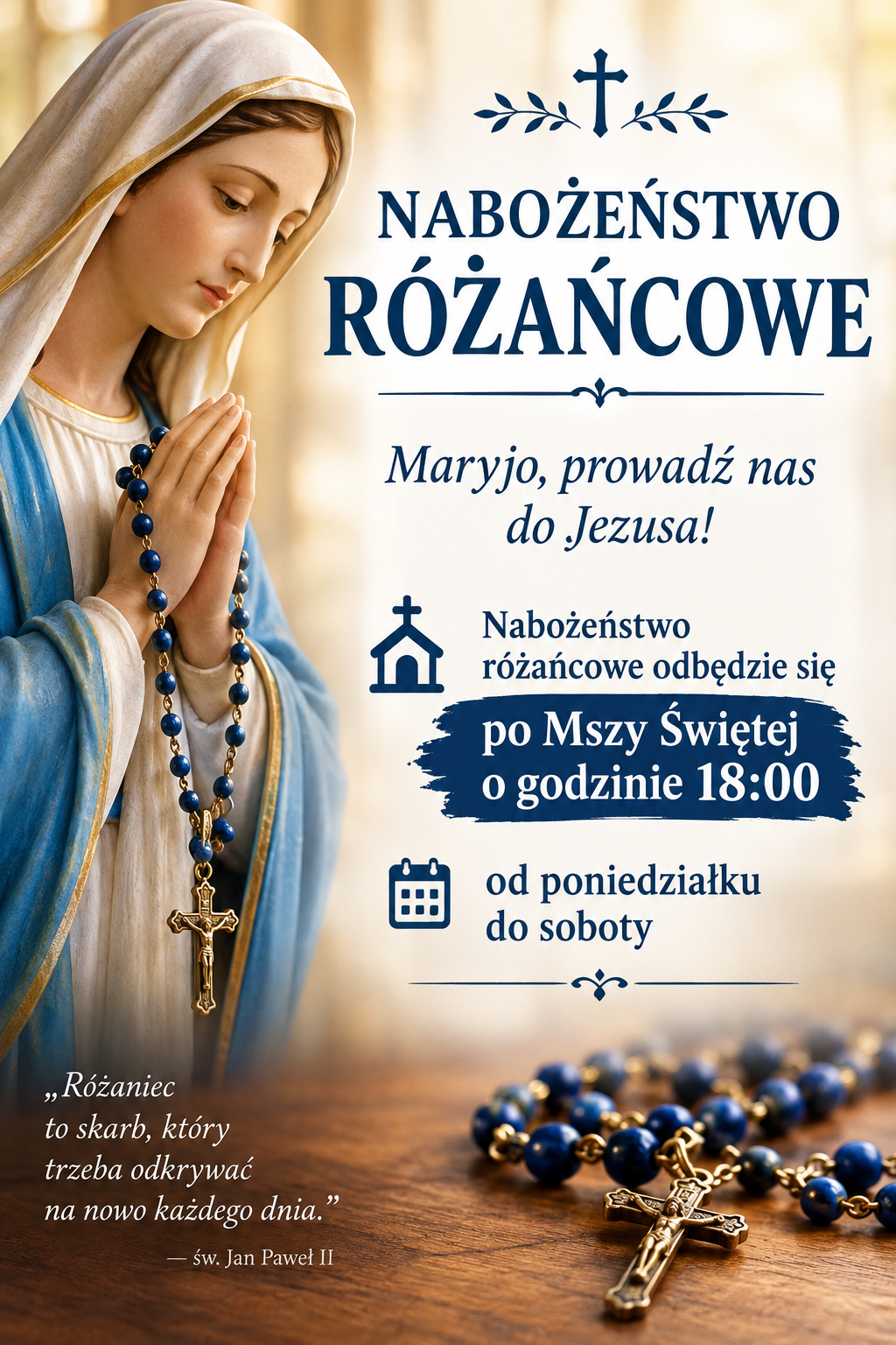 Zapraszamy na Nabożeństwa Różańcowe